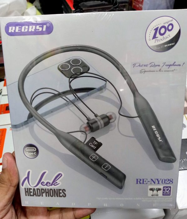 recrsi re ny028 hanging neckband earphone black