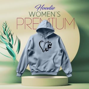 premium comfortable (love butterflies sky) ladies winter hoodie