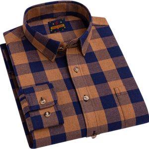 men's long sleeve check shirt