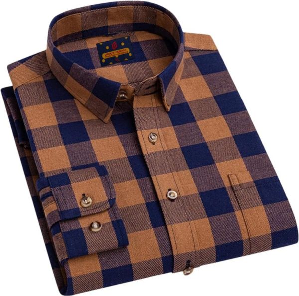 men's long sleeve check shirt