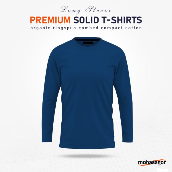 men's full sleeve solid t shirt petrol