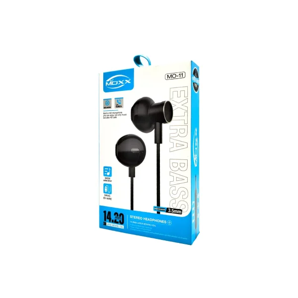 moxx stereo earphone (mo 11)| super bass music | 14.20mm long length wire | 3.5mm input type