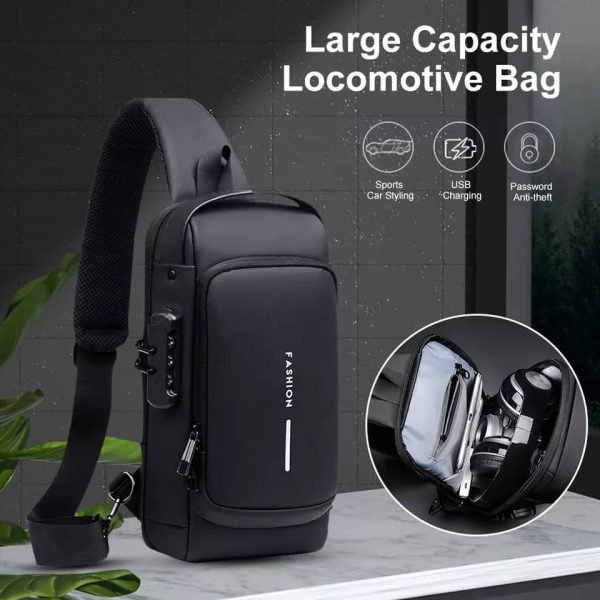 (wallet ফ্রি) shoulder bag with lock black