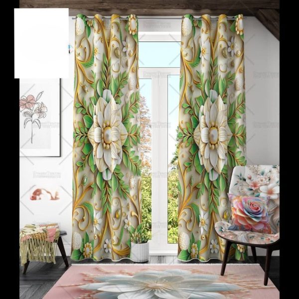 2 piece 3d print premium curtain