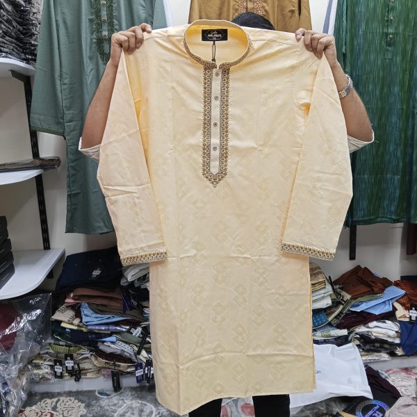 exclusive embroidery cotton panjabi with premium box