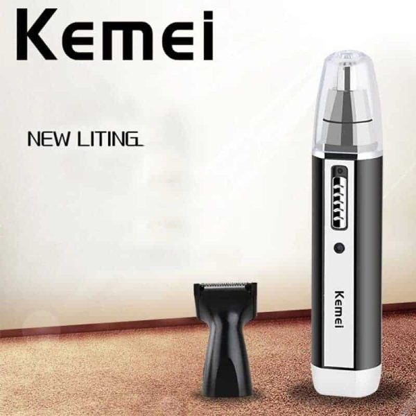 kemei km 6632 2 in 1 rechargeable nose hair trimmer