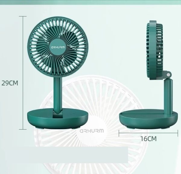 rechargeable 5 inches folding fan hcz21 green colour