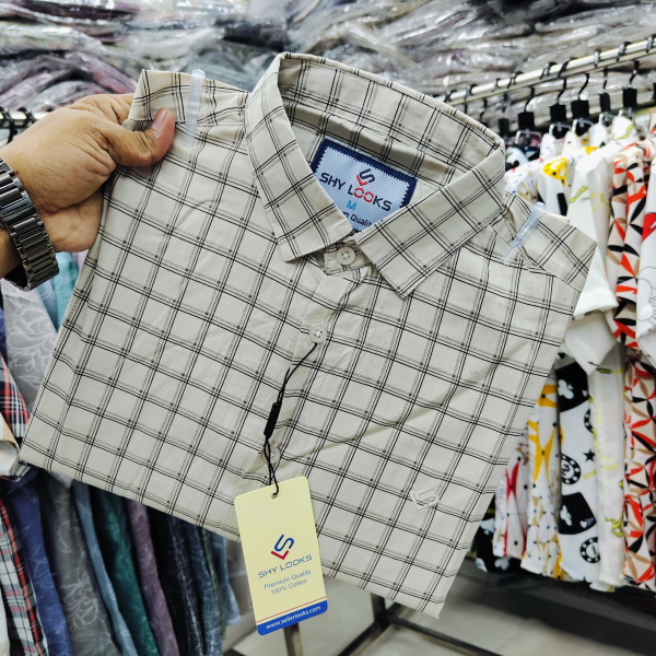 pure cotton full sleeve check shirt for men's