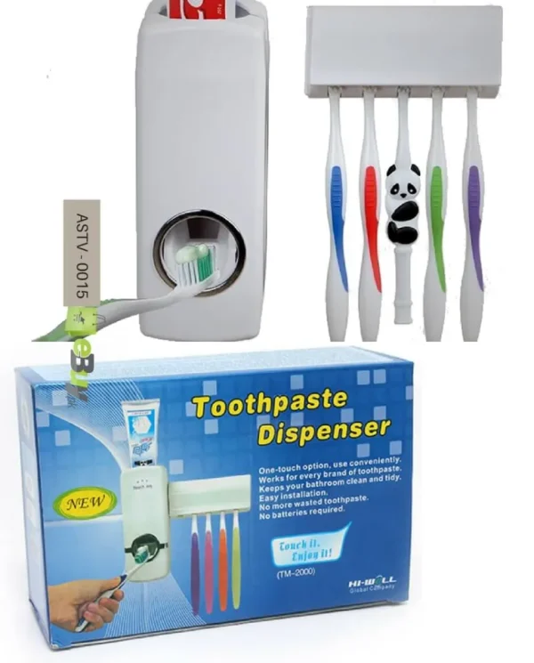 bathroom accessories toothpaste dispenser automatic toothpaste squeezer and toothbrush holder set bathroom tools 1pc