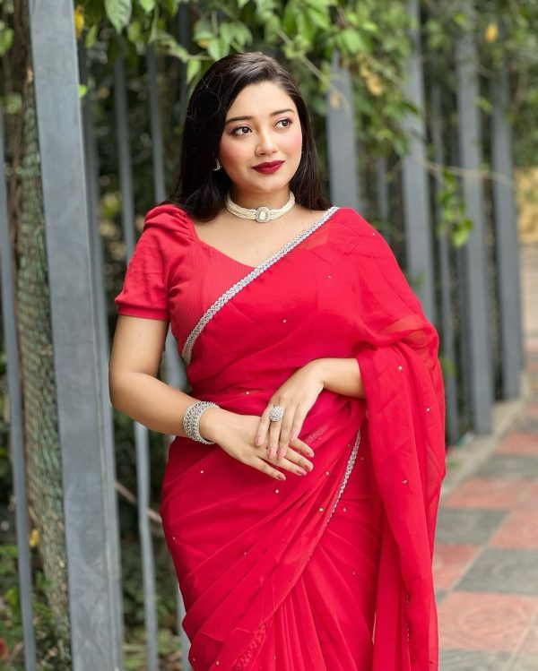 main materials georgate stone saree