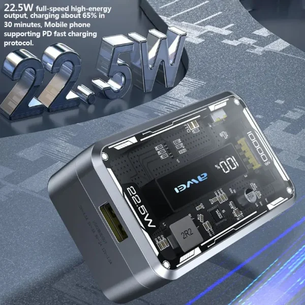 awei p111k 10000mah pd22.5w portable power bank