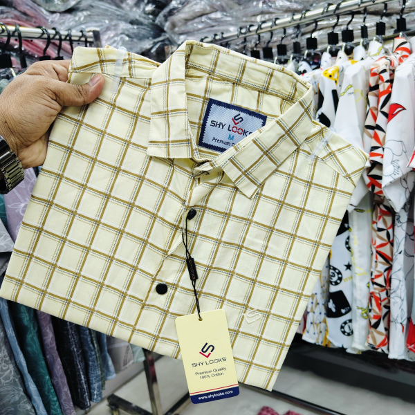 pure cotton full sleeve check shirt for men's