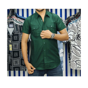 double pocket shirt for men (green)