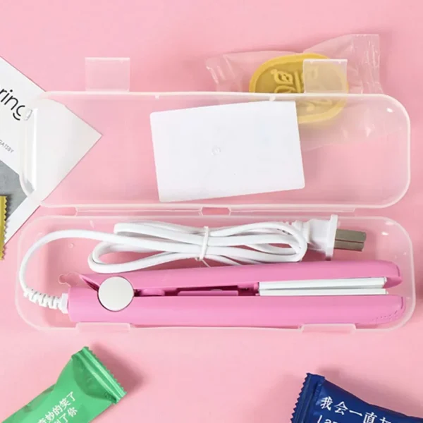 mini household food vacuum sealer portable bag clips handheld mini electric heat sealing machine seal packing plastic impulse sealer ( multi color)