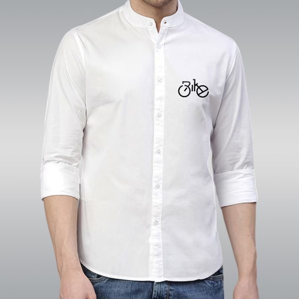premium printed ban collar shirt for men