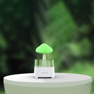 5 in 1 bluetooth speaker rain cloud humidifier, switchable 7 colors, 450ml capacity super quiet, intelligent anti dry function