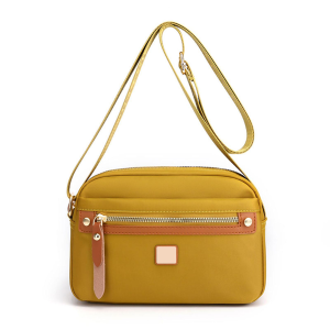 nylon fashion cross body bag lightweight portable shoulder bag (golden)
