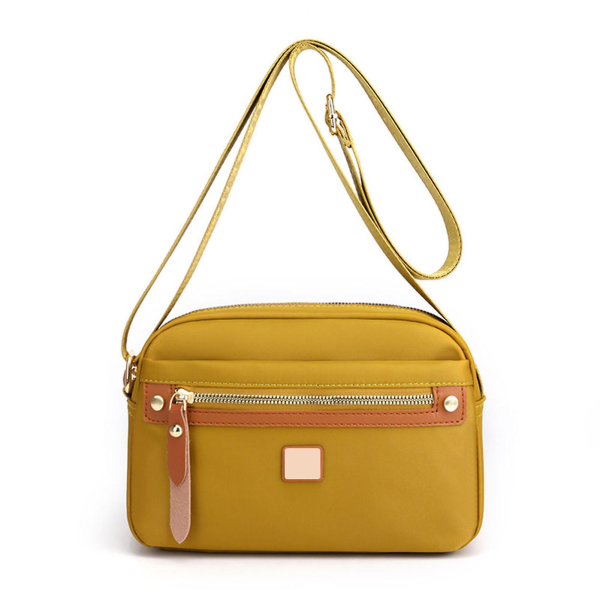 nylon fashion cross body bag lightweight portable shoulder bag (golden)