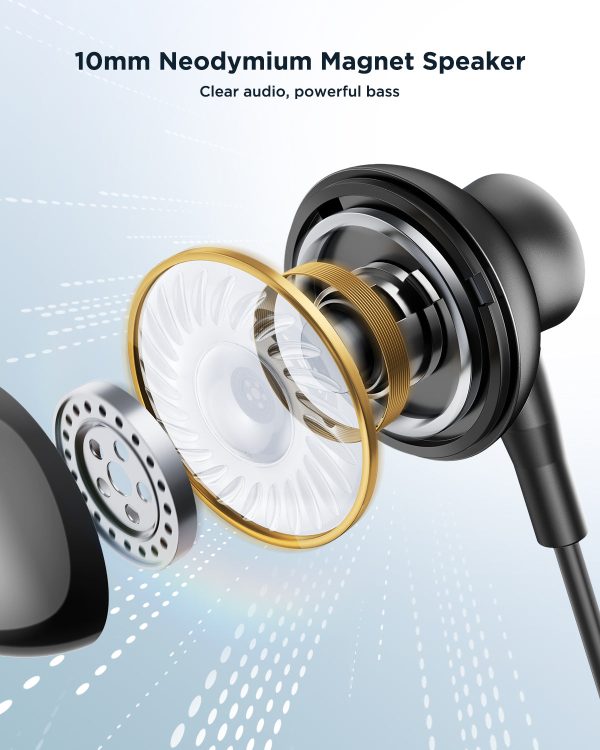 jr ec07 type c series half in ear wired earphones