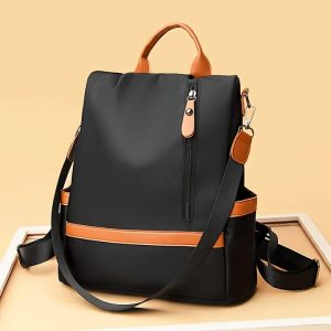 women large capacity outdoor tote bag ( orrange/ black)