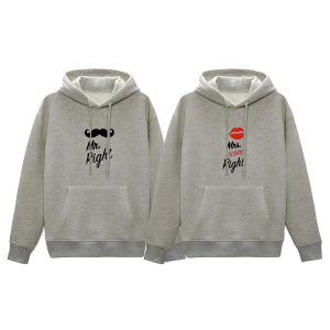 comfortable winter (mrs. always right gray) couple hoodie