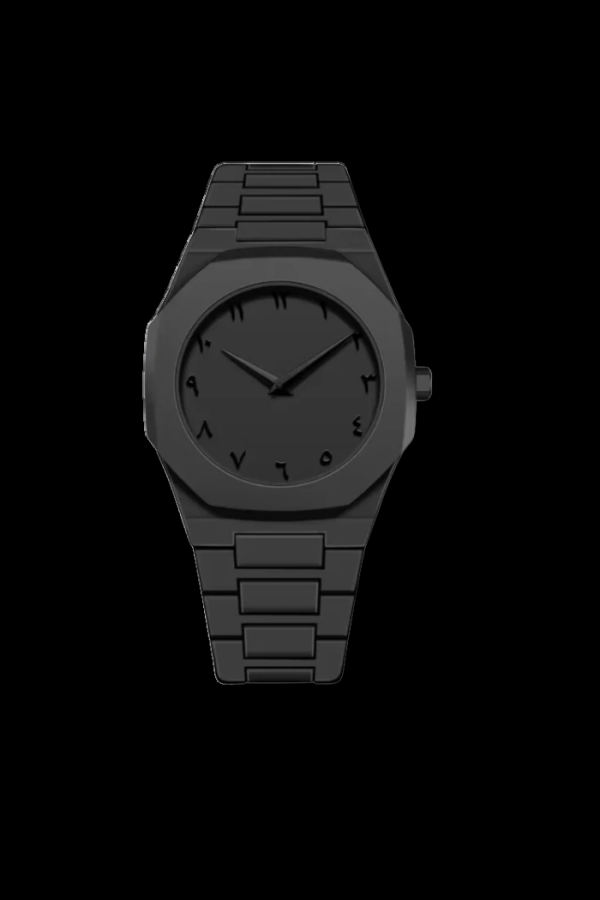 d1 milano polycarbon arabic watch – black