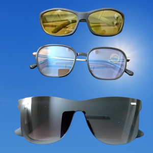 3 glasses combo package stylish white glasses & black glasses & night vision sunglasses 3 in one