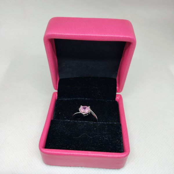 elegant pink tear drop ring