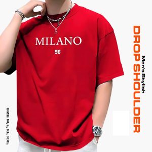 men's stylish drop shoulder milano red