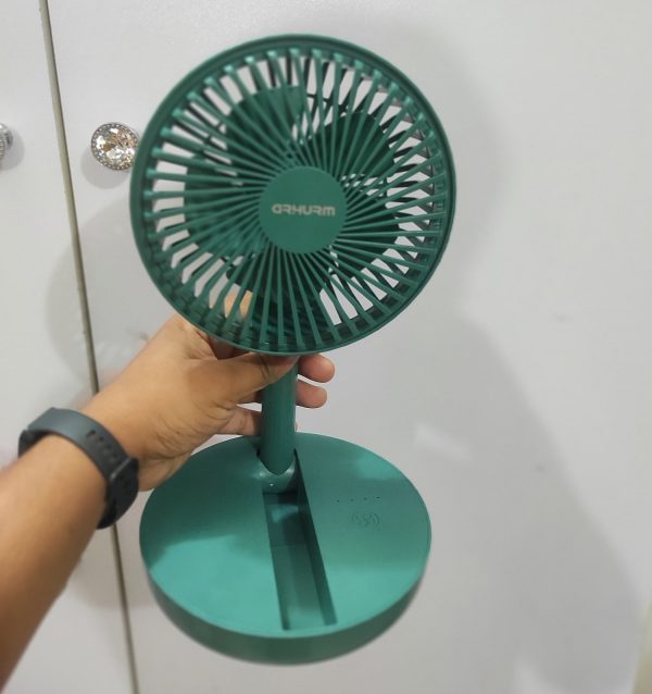 rechargeable 5 inches folding fan hcz21 green colour