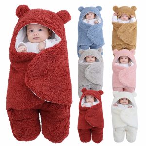 baby sleeping bag ultra soft fluffy fleece newborn receiving blanket infant boys girls clothe sleeping nursery wrap swaddle
