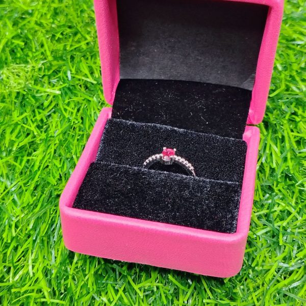 sapphire crystal ring – premium silver finish