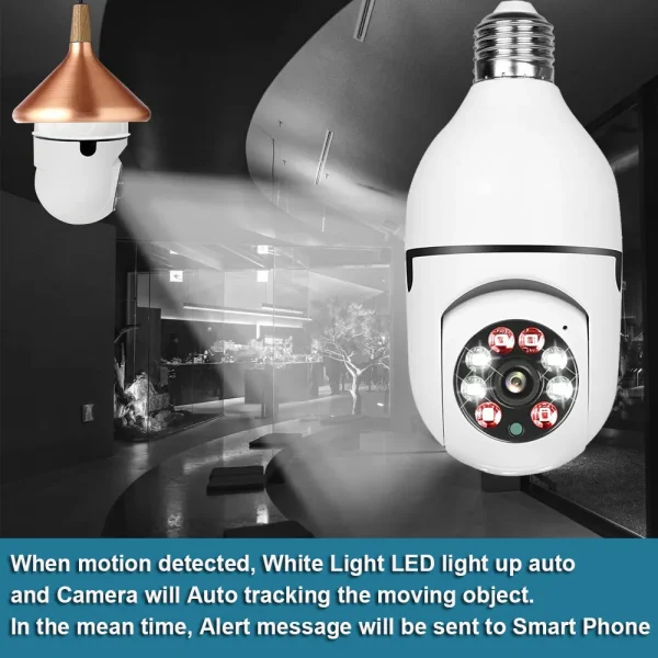 smart 360° rotated security camera hd 1080p with two way audio, motion tracking, and waterproof design