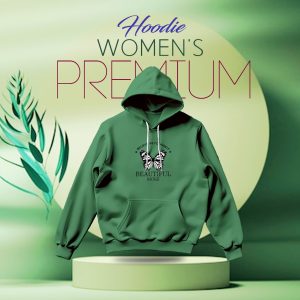 premium comfortable (believe in yourself green) ladies winter hoodie