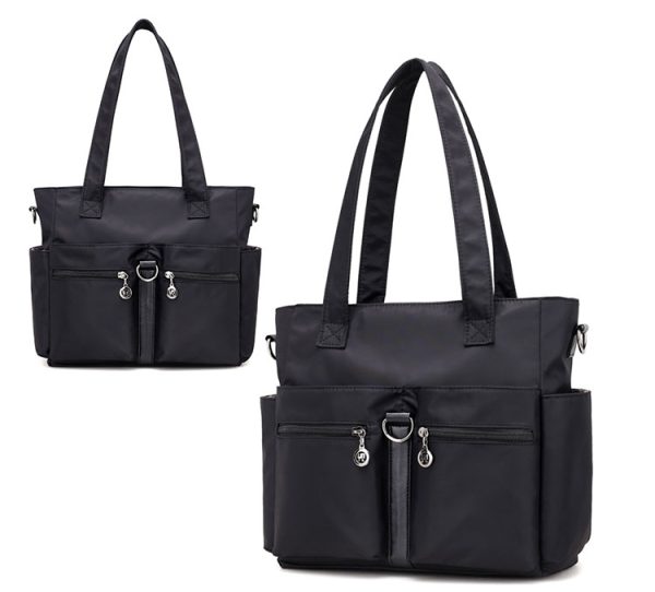 women casual large capacity waterproof oxford cloth bag (black)