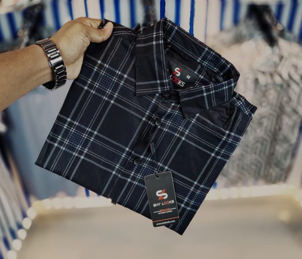 shy looks pure cotton full sleeve check shirt for men's