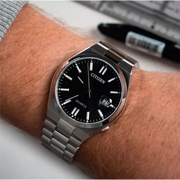 citizen tsuyosa men's black dial watch