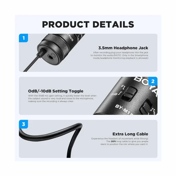 boya by m1 pro ii universal lavalier microphone no need batteries
