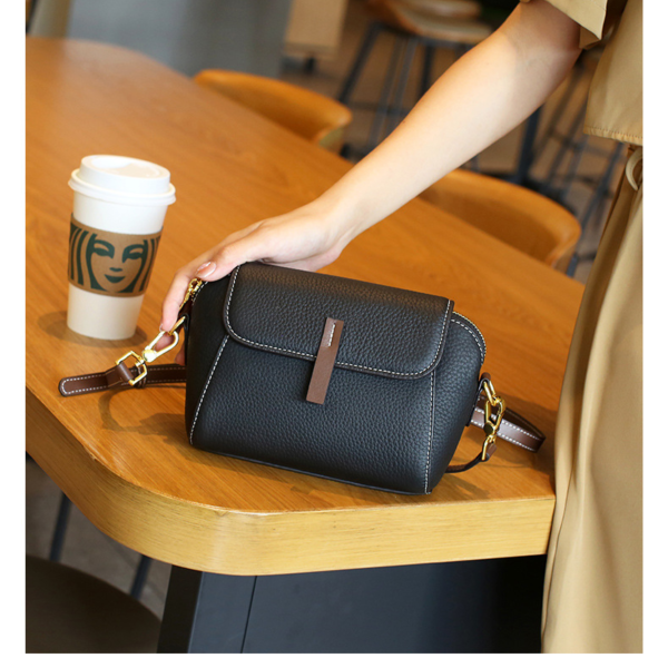 new pu leather single shoulder niche light luxury women's bag(black)