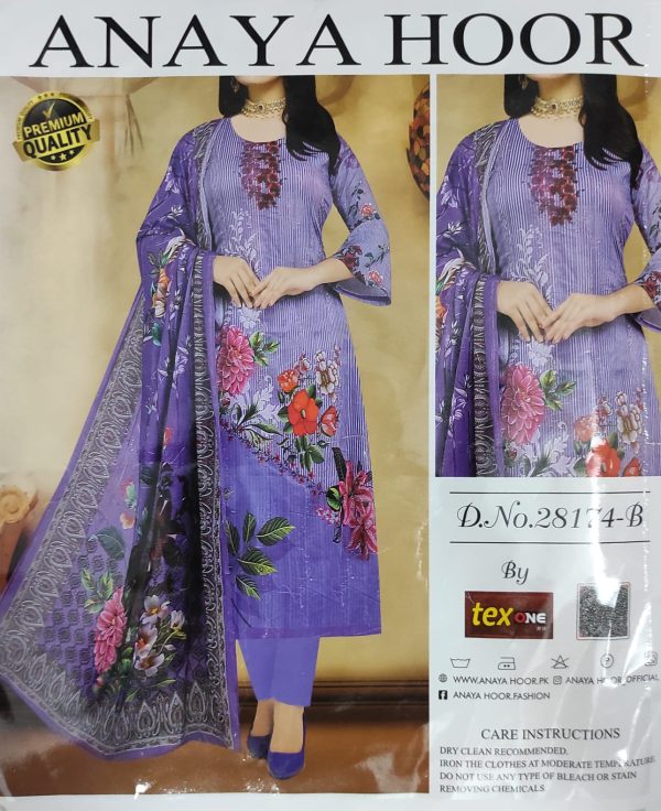 anaya hoor rigging digital printed cotton 3 piece