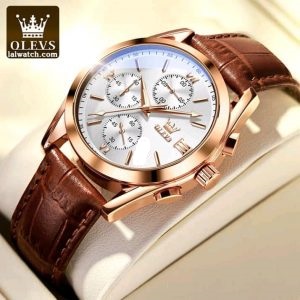olevs 5610 new luxury fashion glass quartz analog men watch water resistant