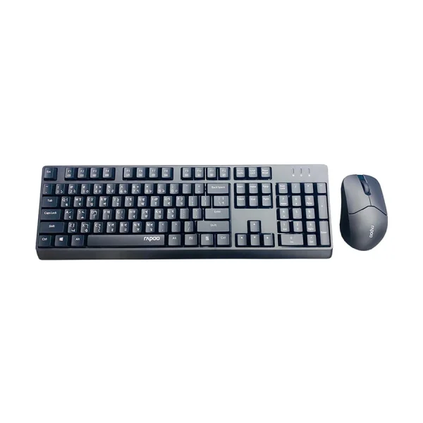 rapoo x1500 wireless keyboard & mouse combo – black