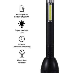 torch joykaly yg 2081 5w high quality rechargeable double flashlight torch with table lamp