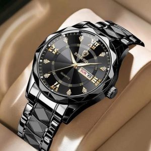 binbond 2521 luxury brand luminous quartz watch for men (full black)