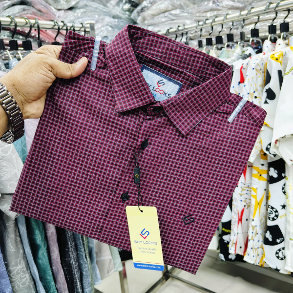 pure cotton full sleeve check shirt for men's