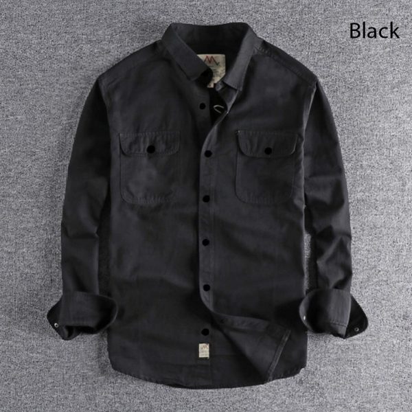 high thickness double pocket shirt.. ( black)