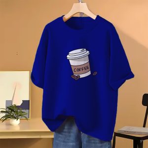 drop shoulder t shirt for women (blue)