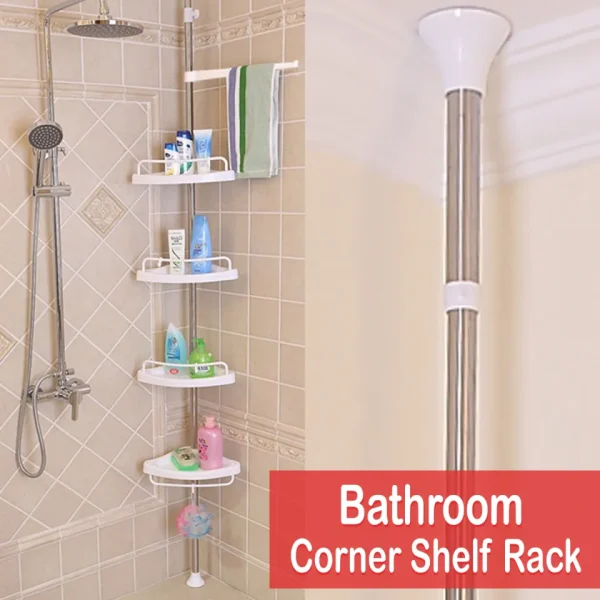 adjustable bathroom corner shelf rack