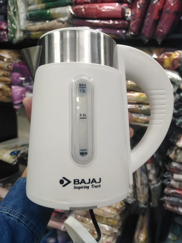 bajaj majesty new 1 litre cordless kettle (white)