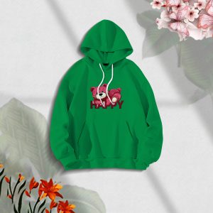 premium comfortable stylish (happy green) ladies winter hoodie